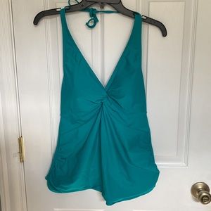 NIB Old Navy Maternity swimwear twisted front Tankini Tsunami in Aqua Blue Green